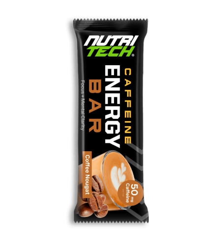 NUTRITECH Caffeine Energy Bar - Coffee Nougat - 12 Bars