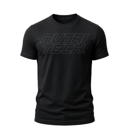 NUTRITECH T-shirt - Black - Outline Stack Logo (Unisex)